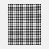 スコットブラック – 白モダン格子縞 フリースブランケット (正面)