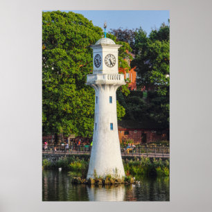 スコットモニュメント – Roath Park Lake, Cardiff Poster ポスター
