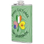 スコットライオンアイリッシュアメリカン国旗のシャムロックパーソナライズ フラスク (左)