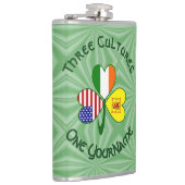 スコットライオンアイリッシュアメリカン国旗のシャムロックパーソナライズ フラスク (右)