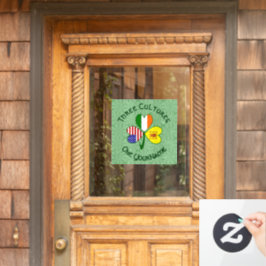 スコットライオンアイリッシュUSAフラッグスシャムロックパーソナライズされた ウィンドウサイン