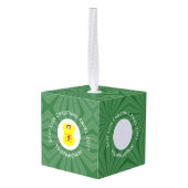 スコットライオンラパンエンジェルクリスマスフラッグパーソナライズ キューブオーナメント (裏面アングル)