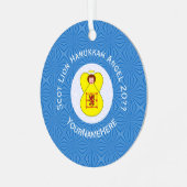 スコットライオンラパントエンジェルハヌカーパーソナライズされた国旗 メタルオーナメント (正面左)