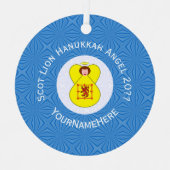 スコットライオンラパントエンジェルハヌカーパーソナライズされた国旗 メタルオーナメント (正面)