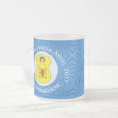 スコットライオンラパンフラッグハヌッカエンジェル年名Fr フロストグラスマグカップ (正面左)