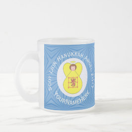 スコットライオンラパンフラッグハヌッカエンジェル年名Fr フロストグラスマグカップ