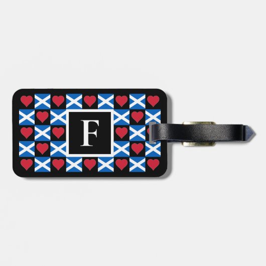 スコットラパーソナライズされたンド国旗スコティッカスタムトイニシャル ラゲッジタグ (裏面横)