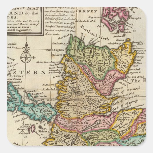 スコットランドおよび島の新しく、正しい地図 スクエアシール (正面)