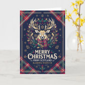 スコットランドからクリスマスと新年の挨拶をお届け C カード (黄色い花)