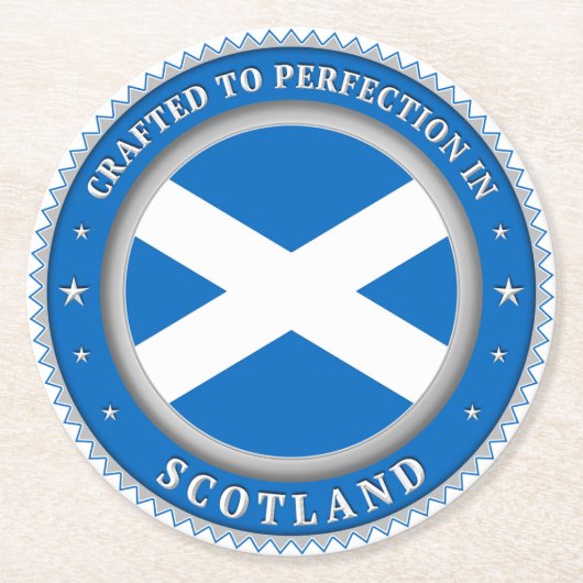スコットランドで完璧に作られる ラウンドペーパーコースター (正面)