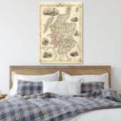 スコットランドとシェットランド諸島のインセットマップ キャンバスプリント (インサイチュ (寝室))