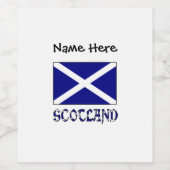 スコットランドとスコットランドの国旗と名前 ワインラベル (シングルラベル)