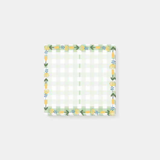 スコットランドとフローラグリーンと黄色かわいい ポストイット (正面)