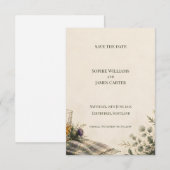 スコットランドのあざみと野の花の結婚式Save The Date セーブザデート (正面/裏面)