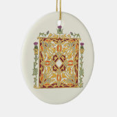 スコットランドのアザミおよび王冠の赤及び金ゴールドのケルト結び目模様 セラミックオーナメント (右)