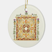 スコットランドのアザミおよび王冠の赤及び金ゴールドのケルト結び目模様 セラミックオーナメント (左)