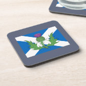 スコットランドのアザミとサルタイヤ コースター (左側)