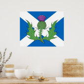 スコットランドのアザミとサルタイヤ ポスター (キッチン)