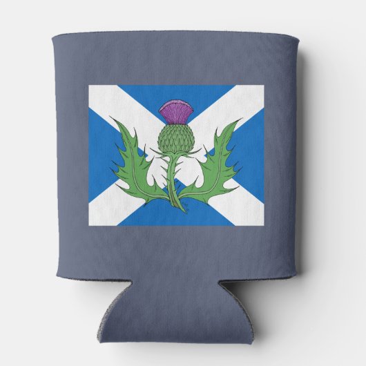 スコットランドのアザミとサルタイヤ 缶クーラー (裏面)