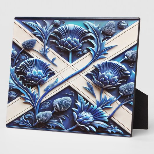 スコットランドのアザミのモダンデザイン フォトプラーク (側面)