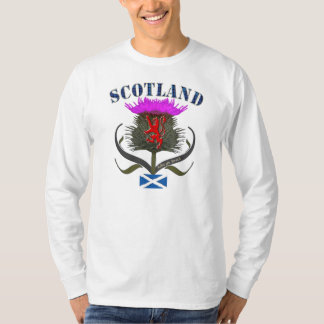 スコットランドのアザミのライオンおよびsaltireの旗のデザイン tシャツ