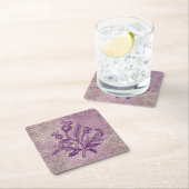 スコットランドのアザミの紫色のケルト結び目模様 スクエアペーパーコースター (インサイチュ)