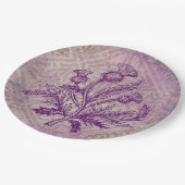スコットランドのアザミの紫色のケルト結び目模様 ペーパープレート (アングル)