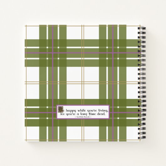 スコットランドのアザミケルト結び目模様 ノートブック (裏面)