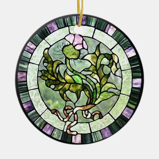 スコットランドのアザミ セラミックオーナメント (正面)