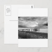 スコットランドのアバドールシルバーサンドビーチの古い桟橋 ポストカード (正面/裏面)