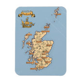 スコットランドのイラスト旅行地図 マグネット (縦)