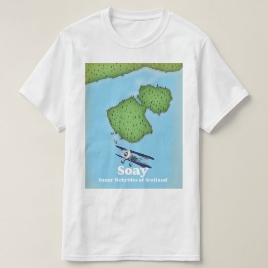 スコットランドのインナー・ヘブリディーズ諸島のソーエイ島の地図 Tシャツ (デザイン正面)