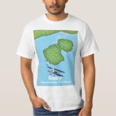 スコットランドのインナー・ヘブリディーズ諸島のソーエイ島の地図 Tシャツ (正面)