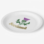 スコットランドのエンブレムアザミ ペーパープレート (アングル)