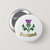 スコットランドのエンブレムアザミ 缶バッジ (正面&裏面)