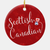 スコットランドのカナダのハートの旗の休日の装飾 セラミックオーナメント (裏面)