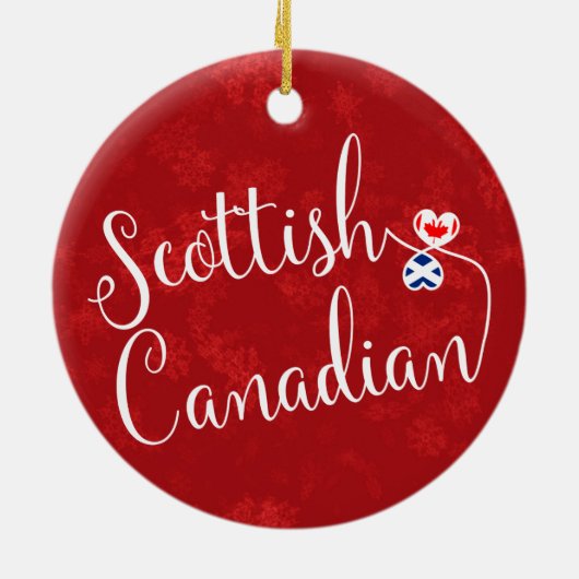 スコットランドのカナダのハートの旗の休日の装飾 セラミックオーナメント (裏面)