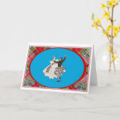 スコットランドのカントリー・ダンスの挨拶状 カード (黄色い花)