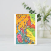 スコットランドのカ Clyde 湾の地図 ポストカード (スタンド正面)