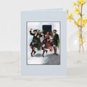 スコットランドのキルトのダンスのさし絵 カード (黄色い花)