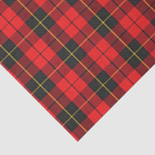 スコットランドのギフトの一族ウォーレスの赤くおよび黒いタータンチェック 薄葉紙 (詳細)