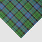 スコットランドのギフトの一族Forsythの青および緑のタータンチェック 薄葉紙 (詳細)