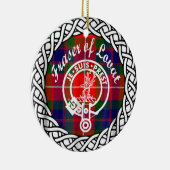 スコットランドのクランのフレイザータータンチェックとクレスト セラミックオーナメント (右)