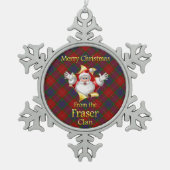 スコットランドのクランスフレーザークリスマスオーナメント スノーフレークピューターオーナメント (正面)