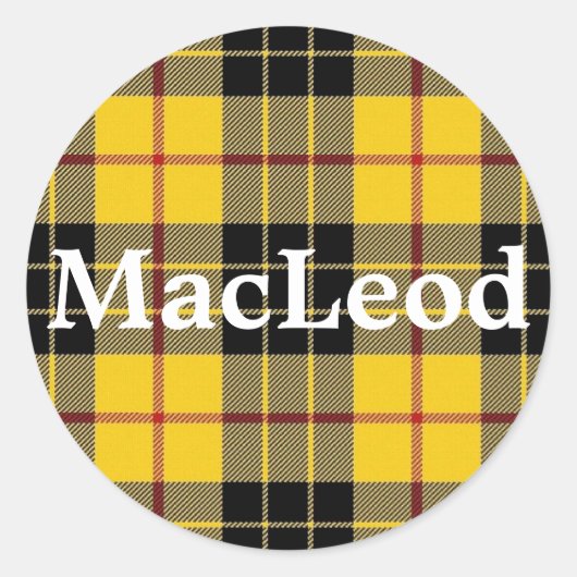 スコットランドのクランMacLeod of LewisタータンチェックPlaid ラウンドシール (正面)