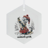 スコットランドのクリスマスオッタークリスマス ガラスオーナメント (裏面)