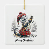 スコットランドのクリスマスオッタークリスマス セラミックオーナメント (裏面)
