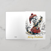 スコットランドのクリスマスオッタークリスマス 箔グリーティングカード (外側レイダウン)