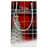 スコットランドのクリスマスツリータータンチェック スモールペーパーバッグ (正面)