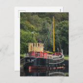 スコットランドのクリナン運河の流域にあるVic32プファー船、 シーズンポストカード (正面/裏面)